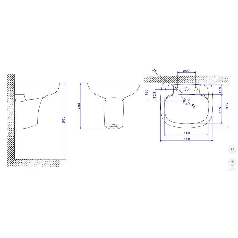 Lavatório para Banheiro 55x47cm Branco L.51.17 Vogue Plus Deca - Casa Mimosa