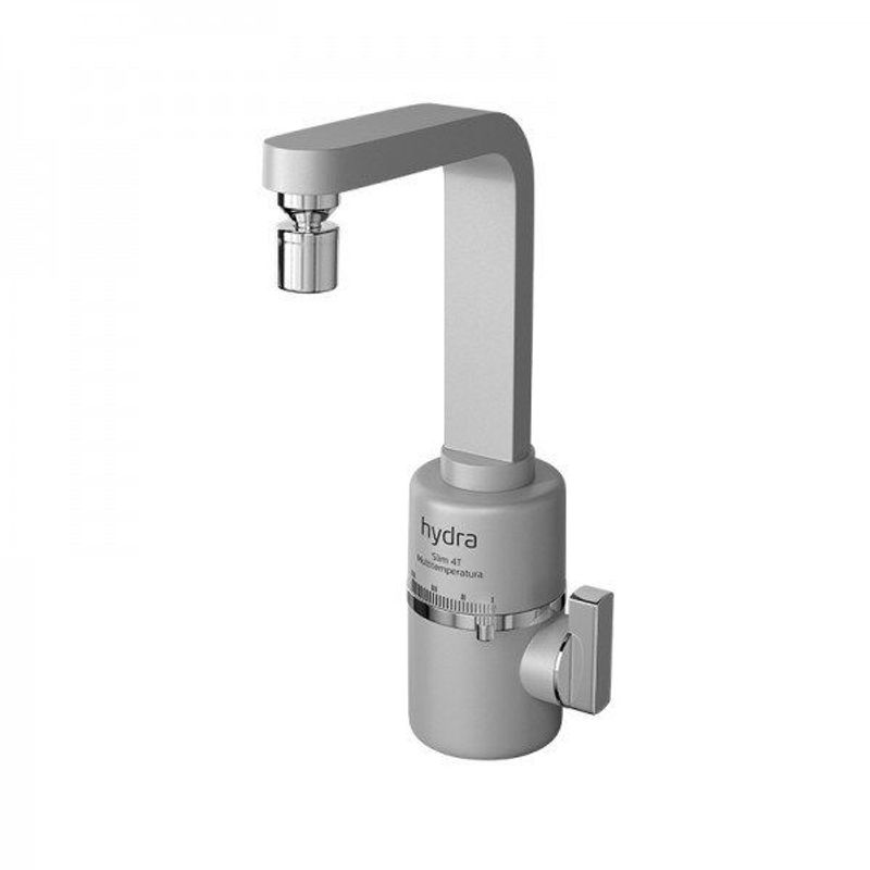 Torneira para Cozinha de Parede 4T de 5500w 220v Slim Prata Fosco Hydra