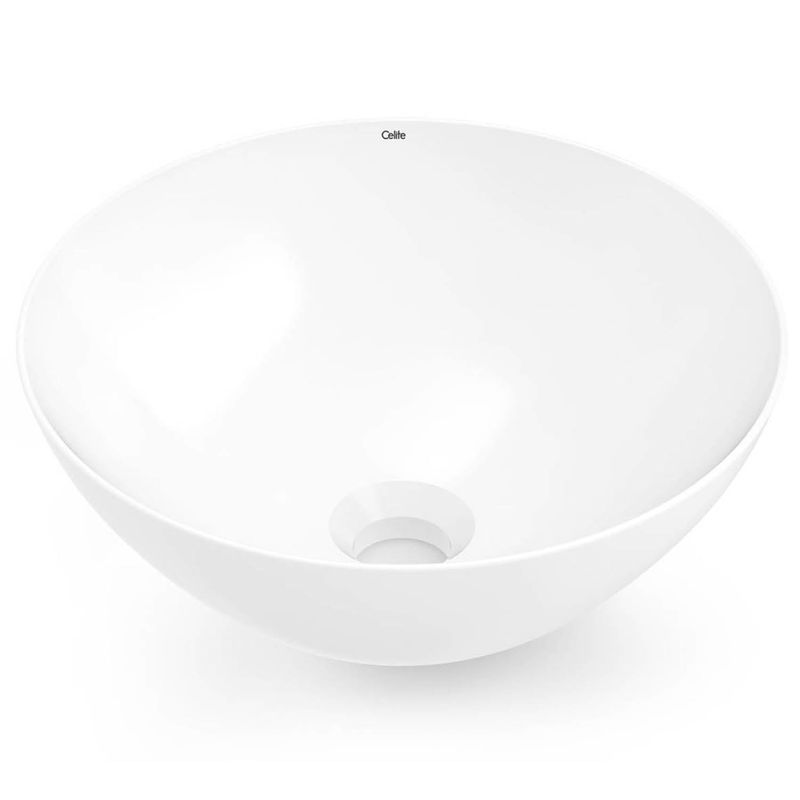 Cuba de Apoio Redonda de 35cm Design D1 Branco Celite