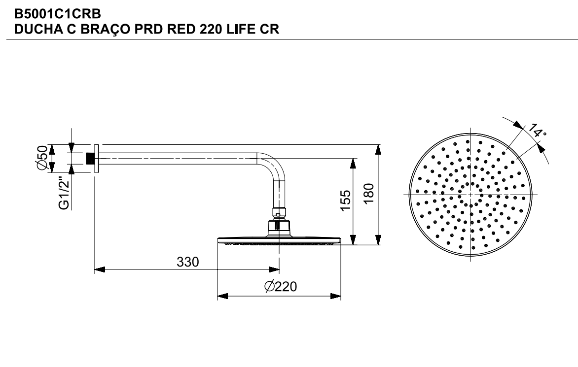 Chuveiro Ducha Parede Cromado Incepa Linha Thema B5000I4CRB - Loja