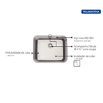 Cuba Retangular de 50x40x20cm com Válvula de 4.1/2" R6 Ref. 94018113 Inox Tramontina