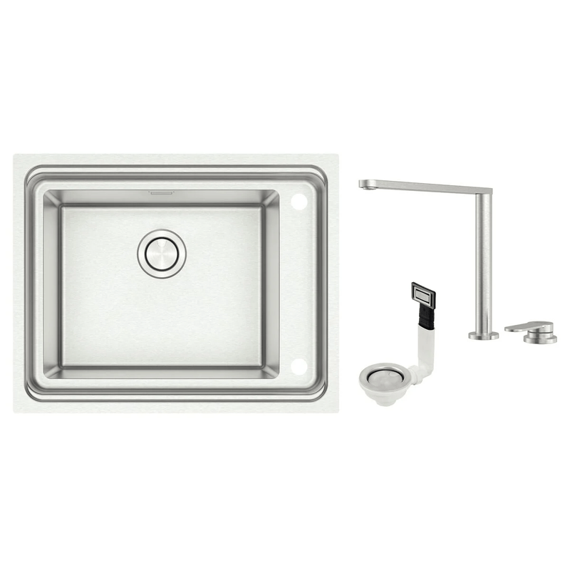 Cuba de Sobrepor com Misturador Hidden e Válvula de 4.1/2" Deep 50 Ref. 93913133 Inox Tramontina