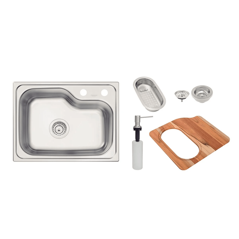 Cuba Undermount de 55x42x20cm com Acessórios e Válvula de 4.1/2" Morgana Ref. 93815292 Inox Tramontina