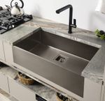 Cuba de 740x430x200 Farm Sink Ref. 90620 Black Matte Debacco