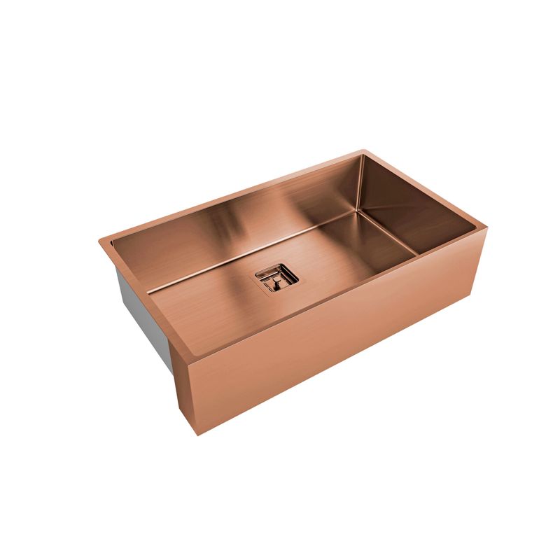 Cuba de 740x430x200 com Válvula de 4.1/2" Farm Sink Ref. 90610 Rose Gold Debacco
