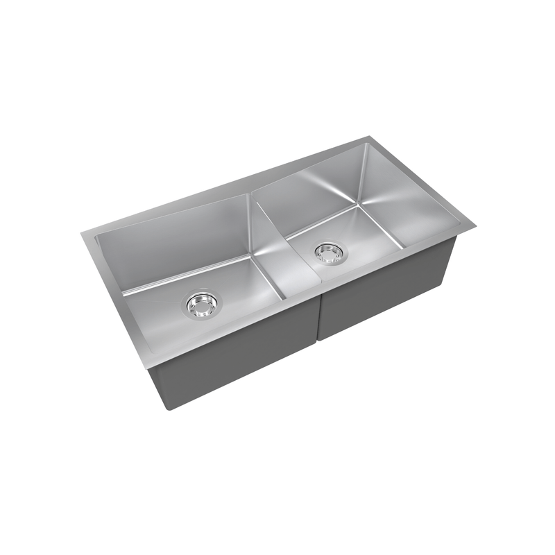 Cuba Dupla de 860x450x230 com Válvula de 4.1/2" Quadratino Ref. 80700 Inox Debacco