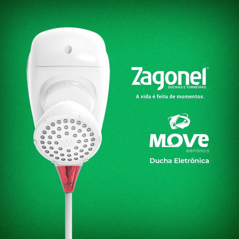 Ducha Eletrônica de 6800w e 220v Move Branco Zagonel
