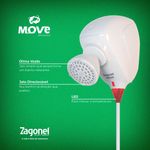 Ducha Eletrônica de 6800w e 220v Move Branco Zagonel