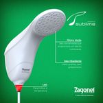 Ducha Eletrônica de 6800w e 220v Sublime Branco Zagonel