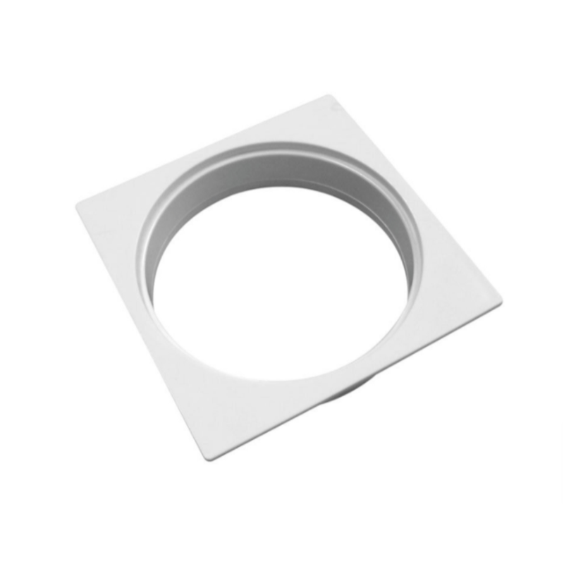 Porta Grelha N12 Quadrado para Grelha Redonda de 100mm Branco Amanco Wavin
