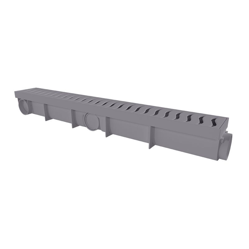 Ralo Modular com Grelha em ABS(Plástico) de 6x50cm Ref. 1907 Cinza Estrela