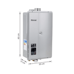Aquecedor à Gás REU-E33 FEH Gn de 32,5L Bivolt Prata Rinnai