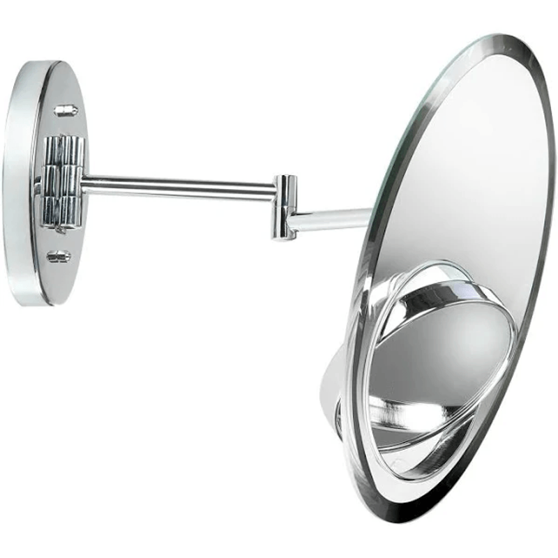 Espelho Fixo Oval 3X/8X Cromado Banhomais