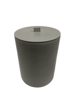 Lixeira de 20x25cm com Acabamento Sienna Redonda Cinza Claro Fosco Resimetal