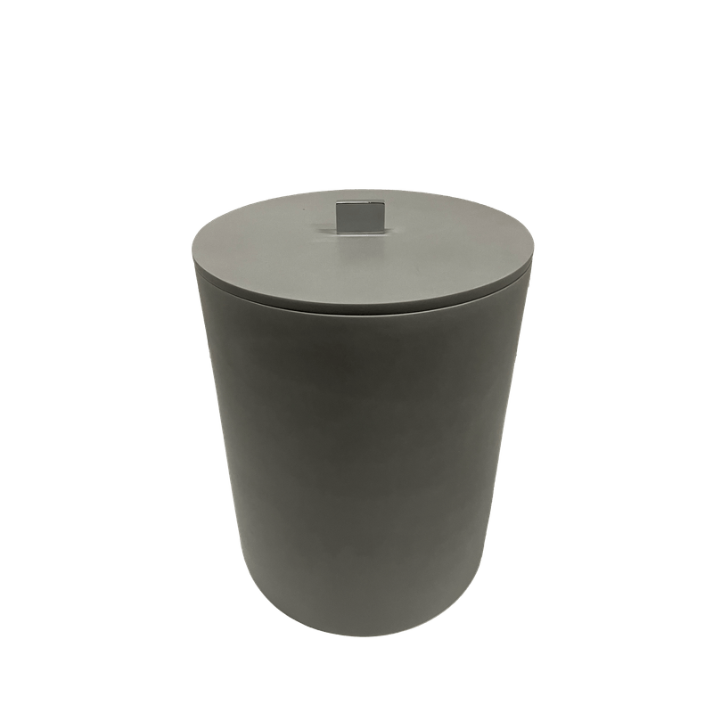 Lixeira de 20x25cm com Acabamento Sienna Redonda Cinza Claro Fosco Resimetal