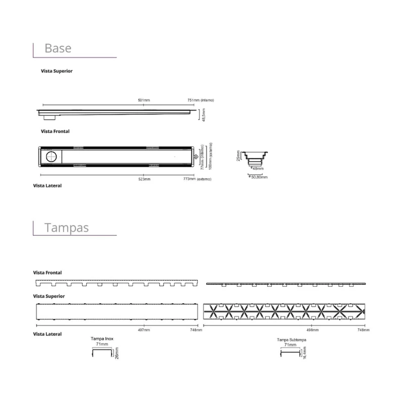 Ralo-Linear-de-50cm-Elleve-Versatile-Ref.-8924-Inox-Escovado-Ralo-Linear