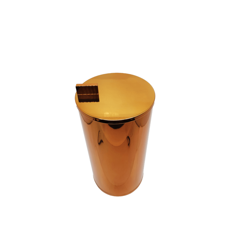 Lixeira Redonda com Tampa Slim Ref. 8290RG Red Gold Rogeart