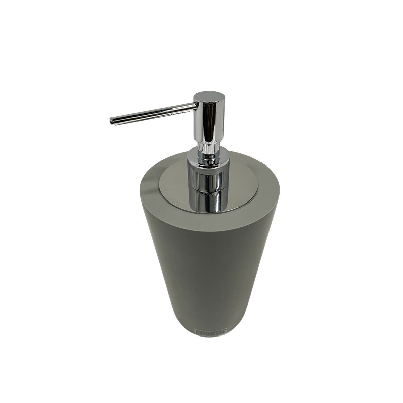 Porta Sabão Líquido Conne Cinza Claro Fosco/Cromado Resimetal