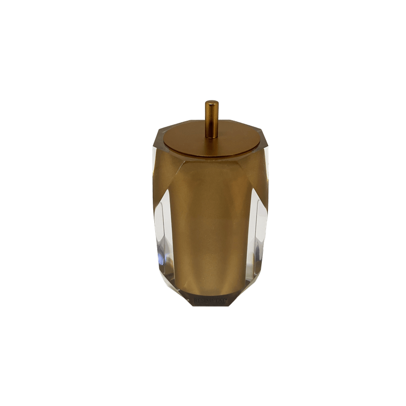 Porta Algodão Lyra Cristal Ouro/Gold Matte Resimetal