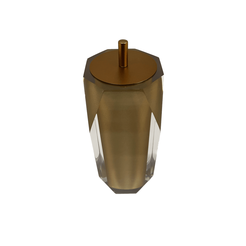Porta Escovas com Acabamento Ponto Lyra Cristal Ouro/Gold Matte Resimetal