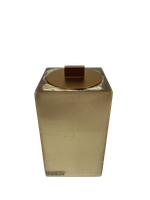 Porta Cotonetes com Acabamento Sienna Quadrada Champanhe/Gold Matte Resimetal