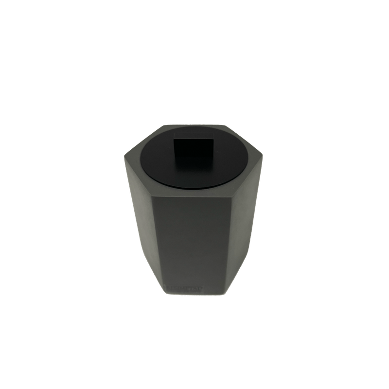 Porta Cotonetes com Acabamento Sienna Six Cinza Escuro Fosco/Black Matte Resimental