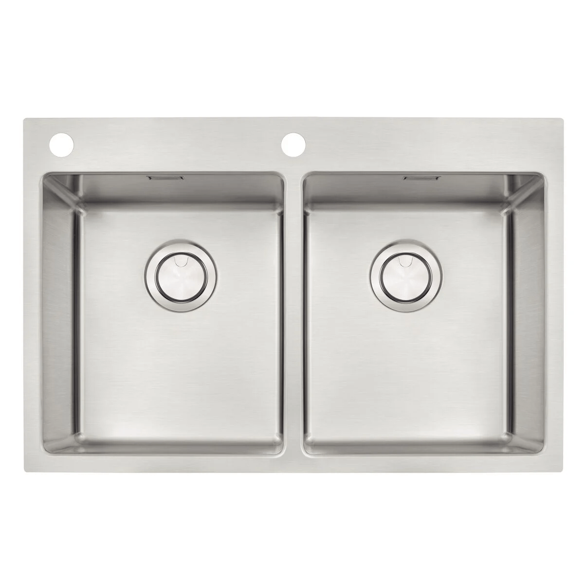 Cuba Inox Retangular Dupla de Sobrepor Design Collection Quadrum Flush 77x51cm - 93914/123 - Tramontina