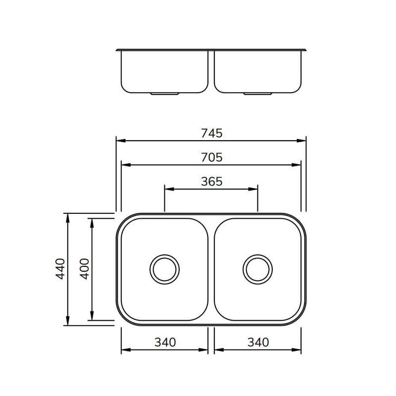 Cuba-Dupla-de-Embutir-de-70x40x17-Extra-CD-34-Ref.-01019704-Inox-Polido-Mekal