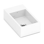 Cuba de Apoio Retangular com Mesa de 44x25cm Curve Branco Celite