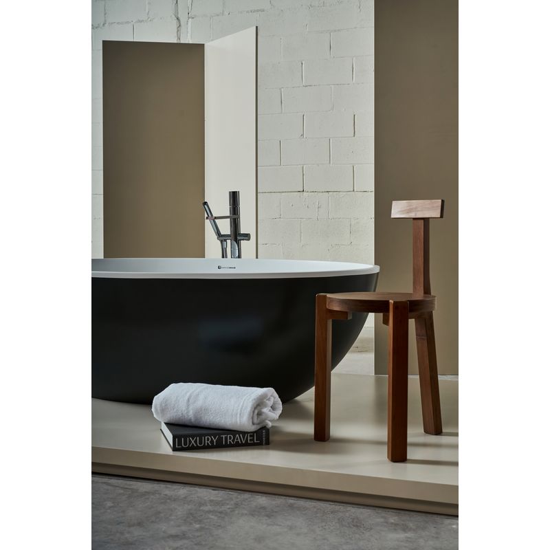 Banheira Oval com Acabamento Color Coating BM056 Chumbo Banhomais