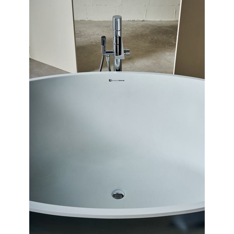 Banheira Oval com Acabamento Color Coating BM056 Chumbo Banhomais
