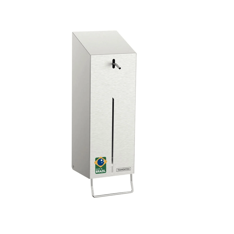 Dispenser de Álcool Gel e Sabão Líquido de 1 Litro em Aço Inox Escovado Tramontina