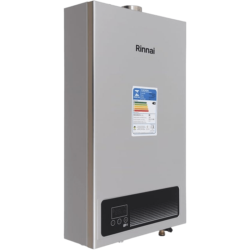 Aquecedor à Gás Digital REU-E150 FEH Gn de 15L Prata Rinnai