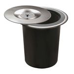 Lixeira de Embutir Redonda com Balde em Plástico de 5 Litros e Tampa Inox Ref. 20505 GhelPlus