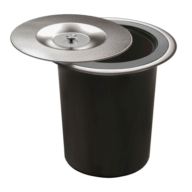 Lixeira de Embutir Redonda com Balde em Plástico de 5 Litros e Tampa Inox Ref. 20505 GhelPlus