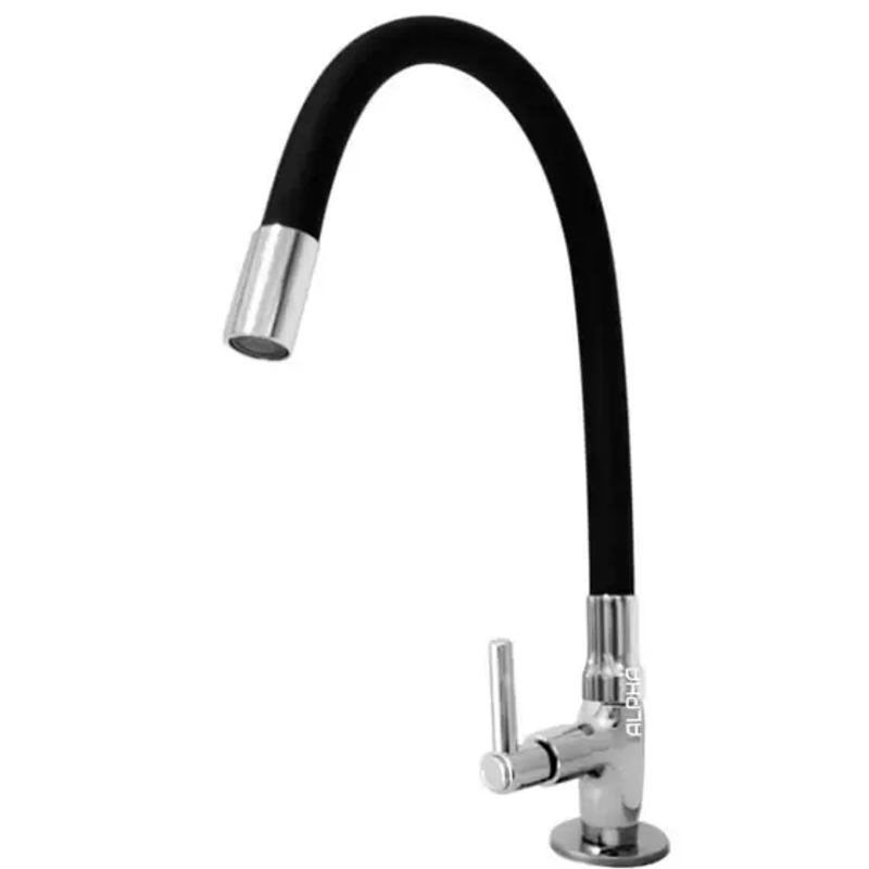 Torneira para Cozinha de Mesa e 1/4" de Volta 1169 C72 Cromado/Preto Alpha Hidrometais