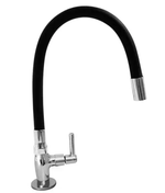 Torneira para Cozinha de Mesa e 1/4" de Volta 1169 C72 Cromado/Preto Alpha Hidrometais