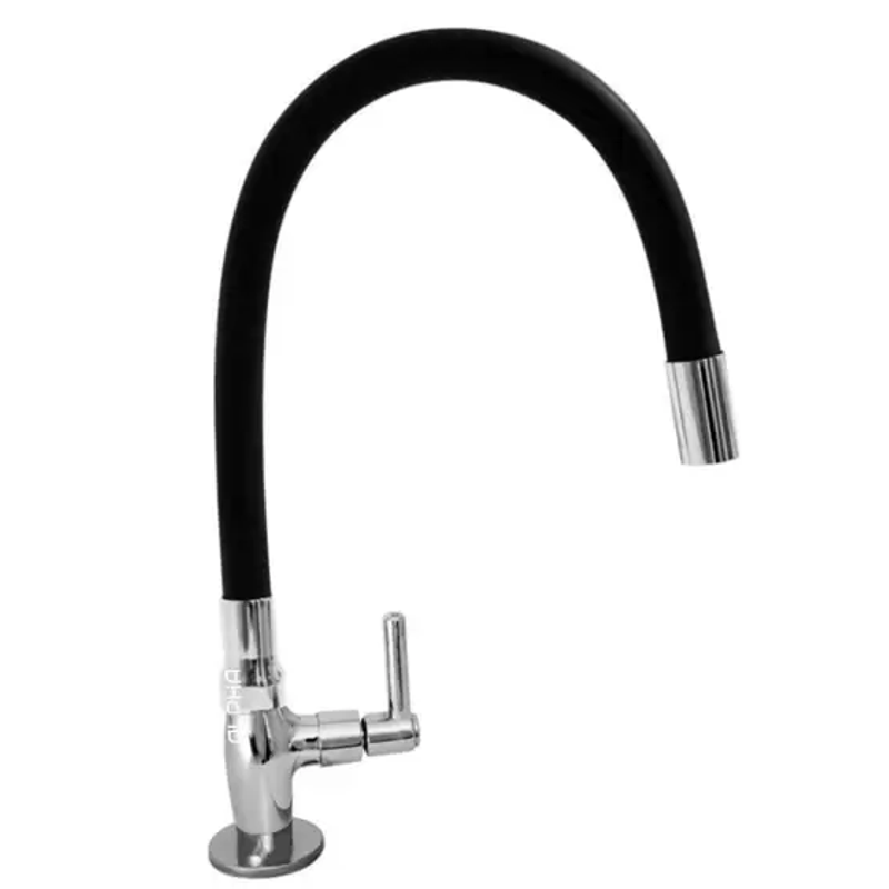 Torneira para Cozinha de Mesa e 1/4" de Volta 1169 C72 Cromado/Preto Alpha Hidrometais