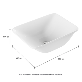 Cuba de Embutir Retangular 48x35cm Branca L.375.17 Deca