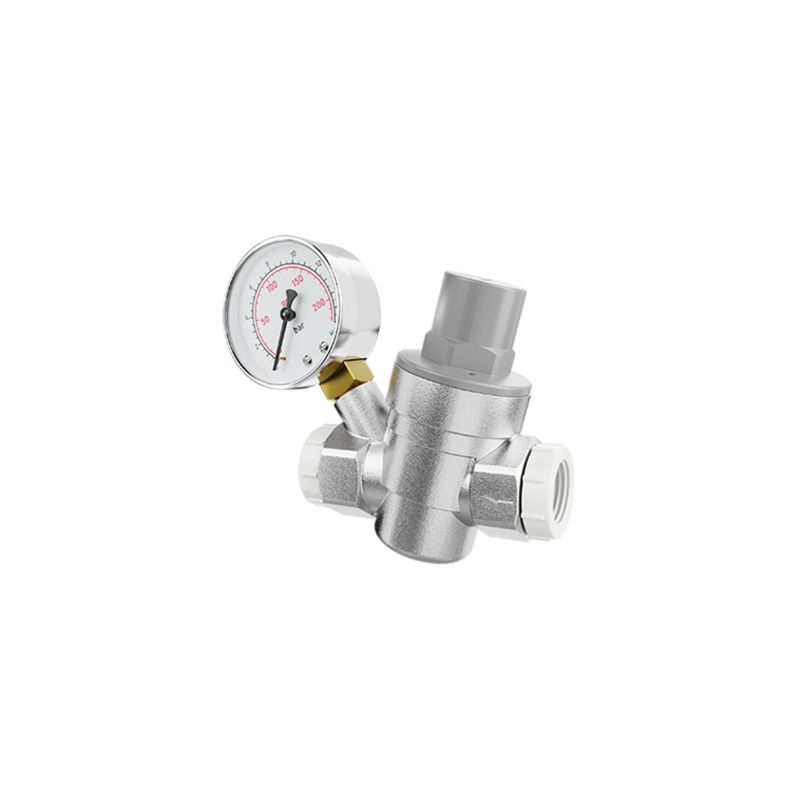 Válvula Redutora de Pressão com Manômetro Integrado de 3/4"x1/2" Ref. 330331 Blukit