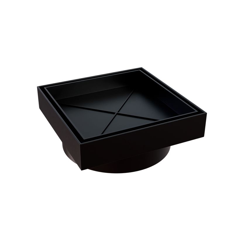 Ralo Invisível Sifonado Smart Preto Estrela