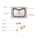 Cuba de Sobrepor com Acessórios 60 FX Morgana Ref. 93806132 Aço Inox Tramontina