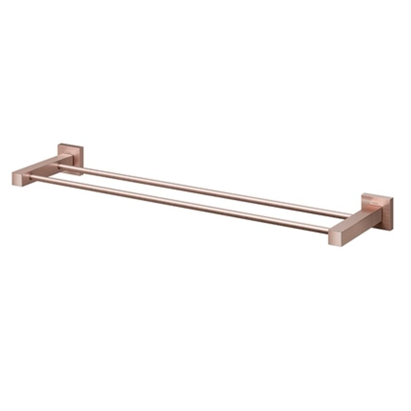 Porta-Toalhas Bastão Duplo de 653mm Square Ref. 00641869 Cobre Escovado Docol