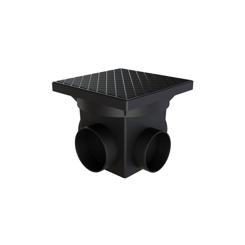 Caixa de Inspeção de Esgoto com Tampa Quadrada de 240x200mm Compacta Ref. 2127 Preto Estrela - Inativo
