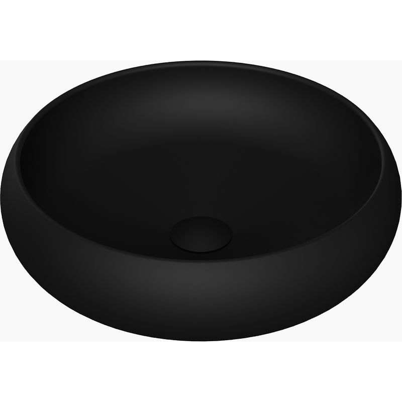 Cuba de Apoio Redondo de 40x12cm Vulcano Ref. 12.0211.0404G Preto Fosco Acqua