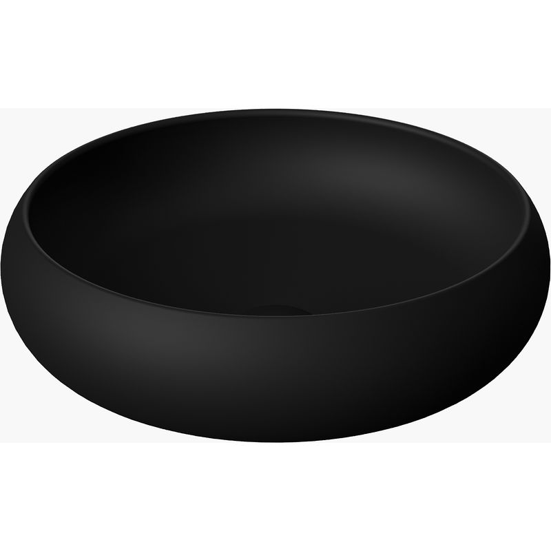 Cuba de Apoio Redondo de 40x12cm Vulcano Ref. 12.0211.0404G Preto Fosco Acqua
