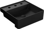 Cuba de Semi-Encaixe com Mesa Quadrada de 42x42x13cm Sentiero Ref. 12.0322.0404A Preto Fosco Acqua