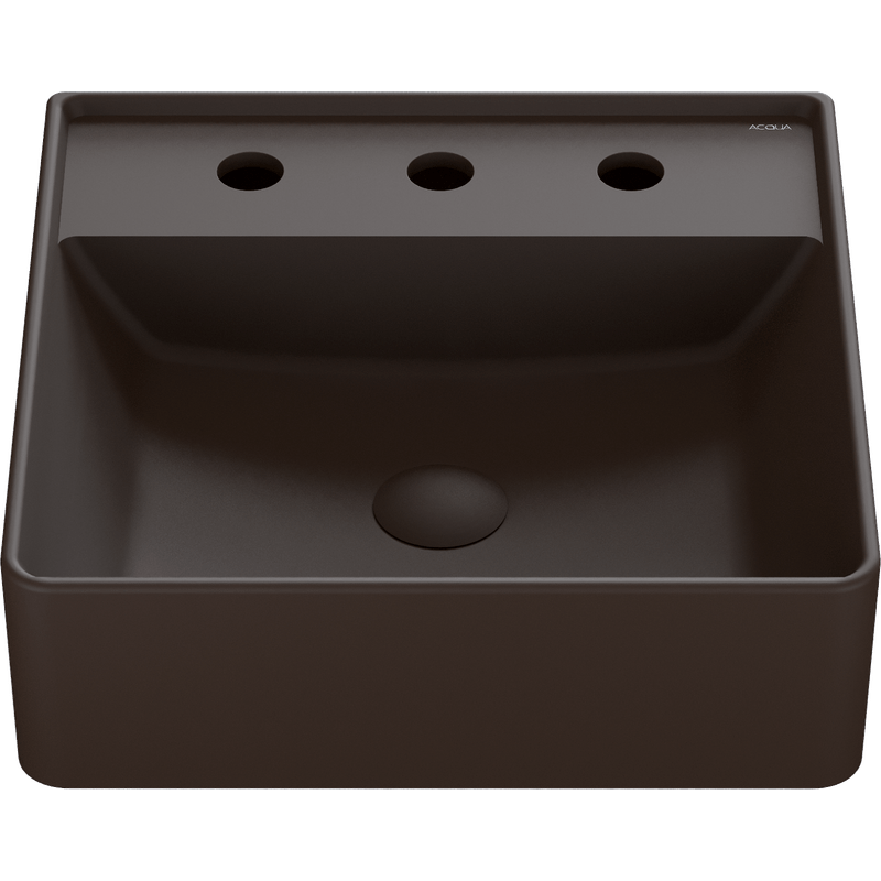 Cuba de Semi-Encaixe com Mesa Quadrada de 42x42x13cm Sentiero Ref. 12.0322.2020A Marrom Fosco Acqua