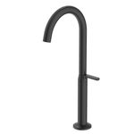 Torneira para Lavatório de Mesa com Bica Alta Design Preto Matte Celite