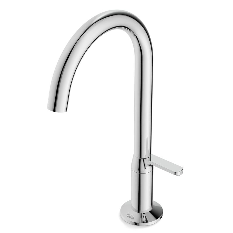 Torneira para Lavatório de Mesa com Bica Baixa Design Cromado Celite